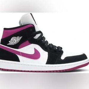 Women's Nike Air Jordan 1 Mid Cactus Flower Magenta Size 7 Sneakers Shoe